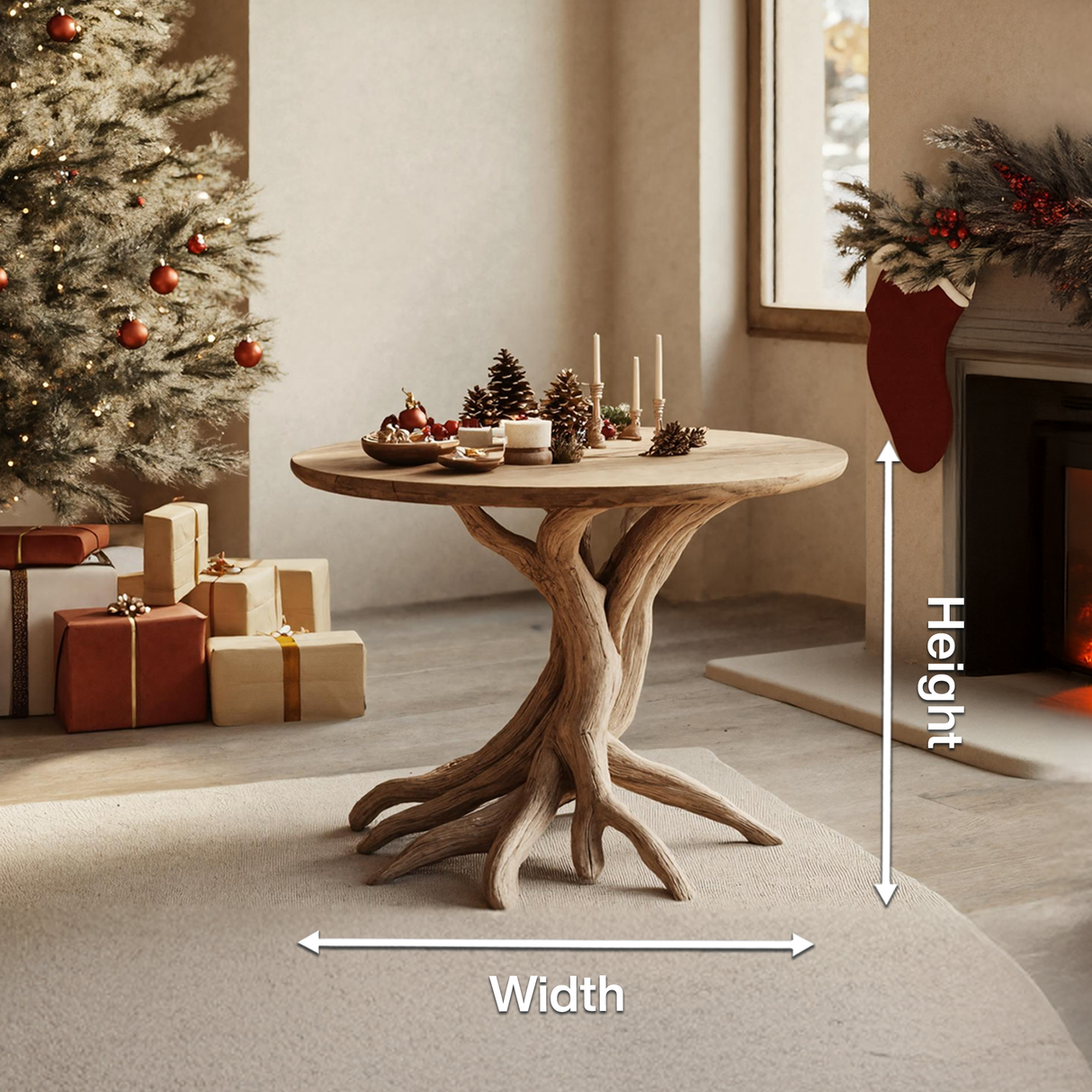 Handcrafted Solid Wood End Table For Entryway Design Festive Furniture