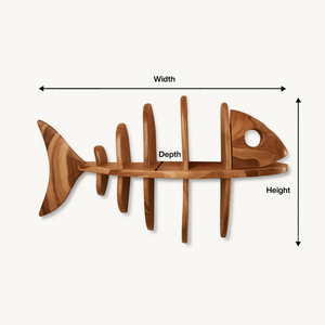 Modern Fish Bone Wall Shelf Nautical Display For Bathroom Kitchen And Beach House