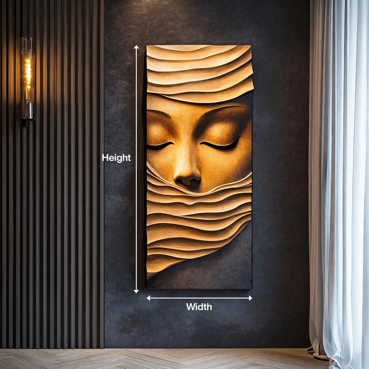 Mid Century Wood Wall Sculpture For Furniture Design Touch