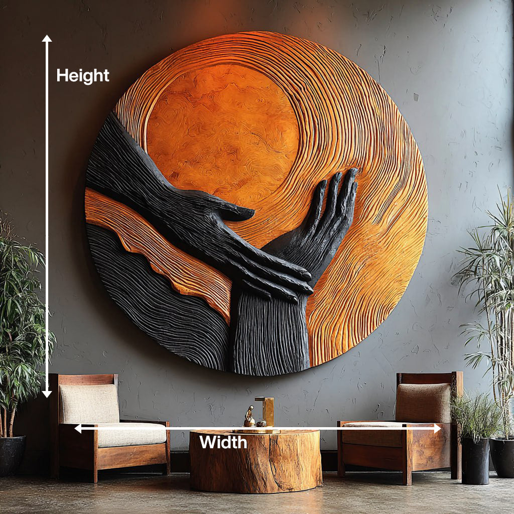 Modern Solid Wood 3D Sculpture Wall Art For Living Room Decoration