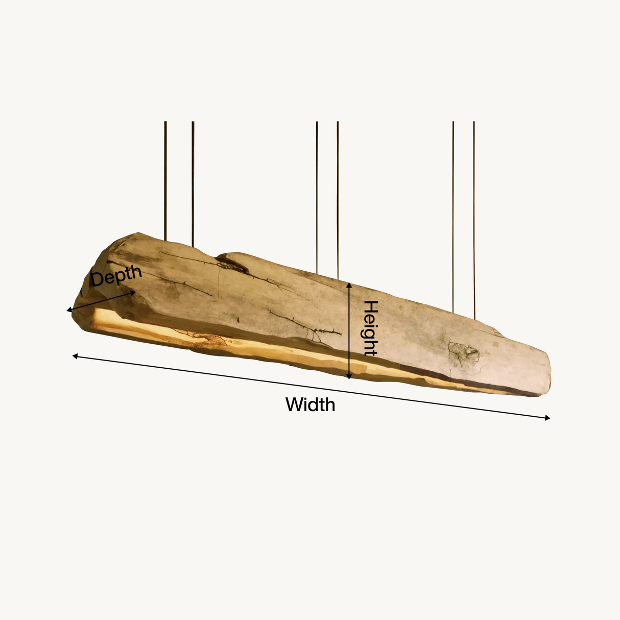Rustic Log Beam Pendant Lighting For Kitchen Island