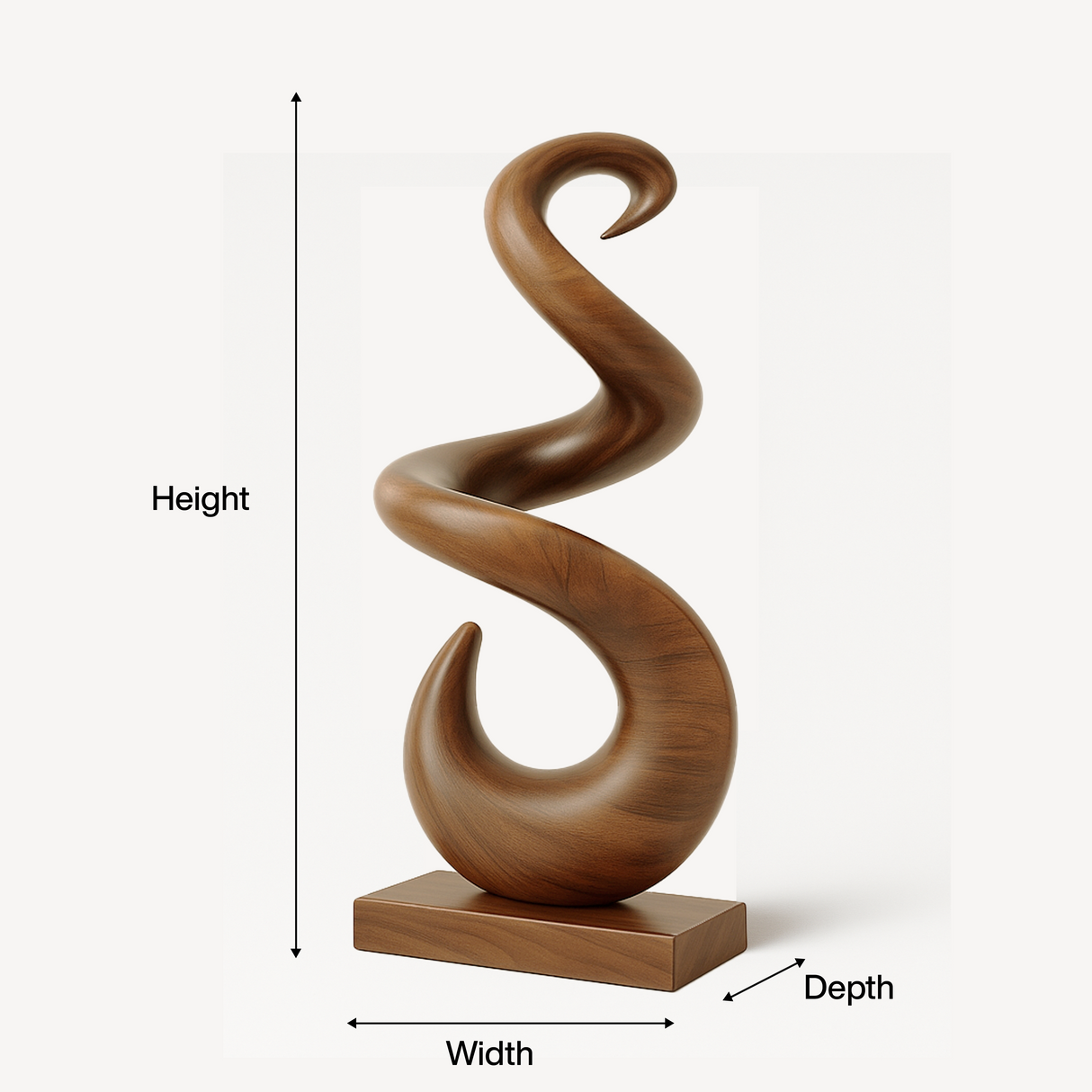 Hand Carved Abstract Wooden Sculpture For Yard Decor