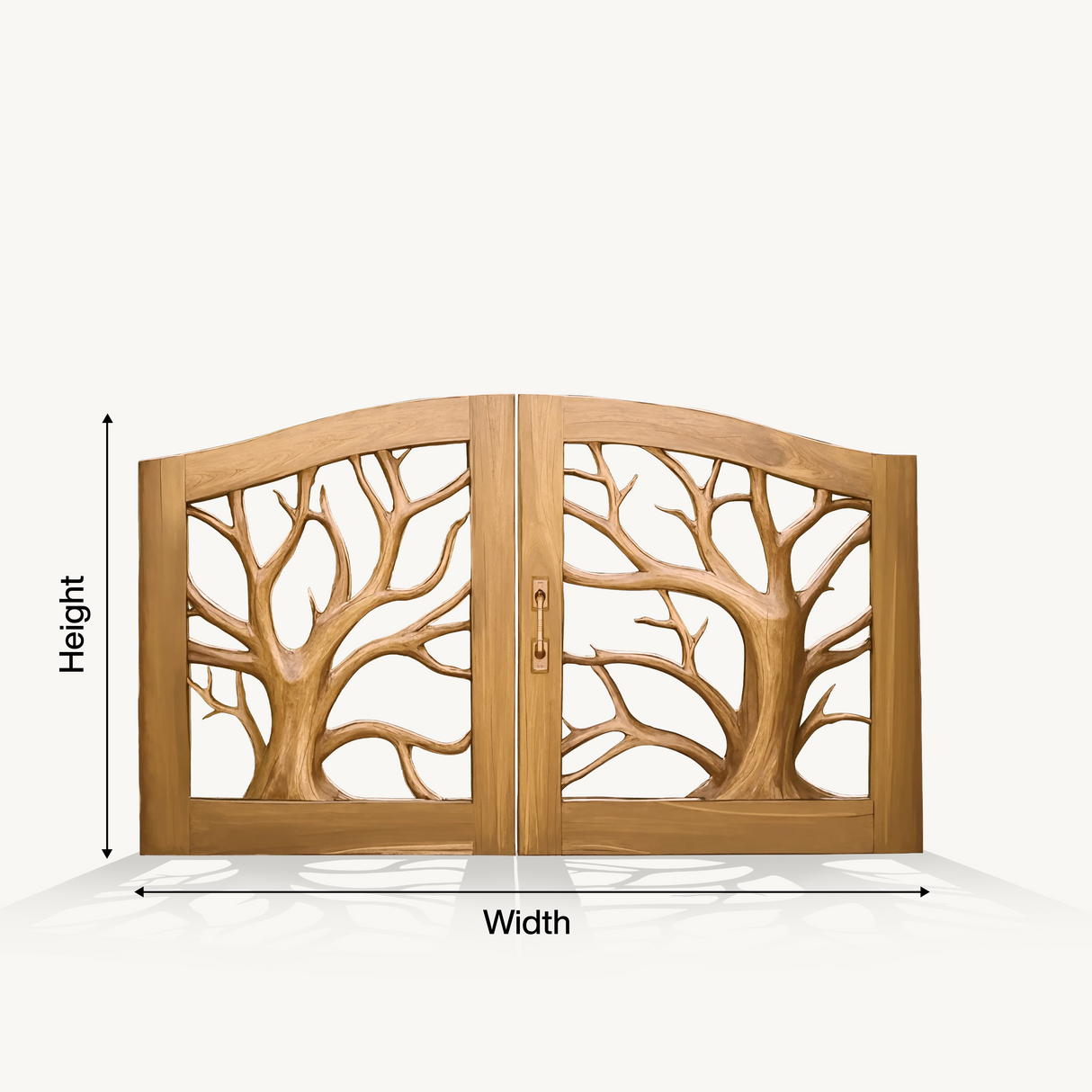Rustic Tree Carved Entrance Gate For Garden Driveway