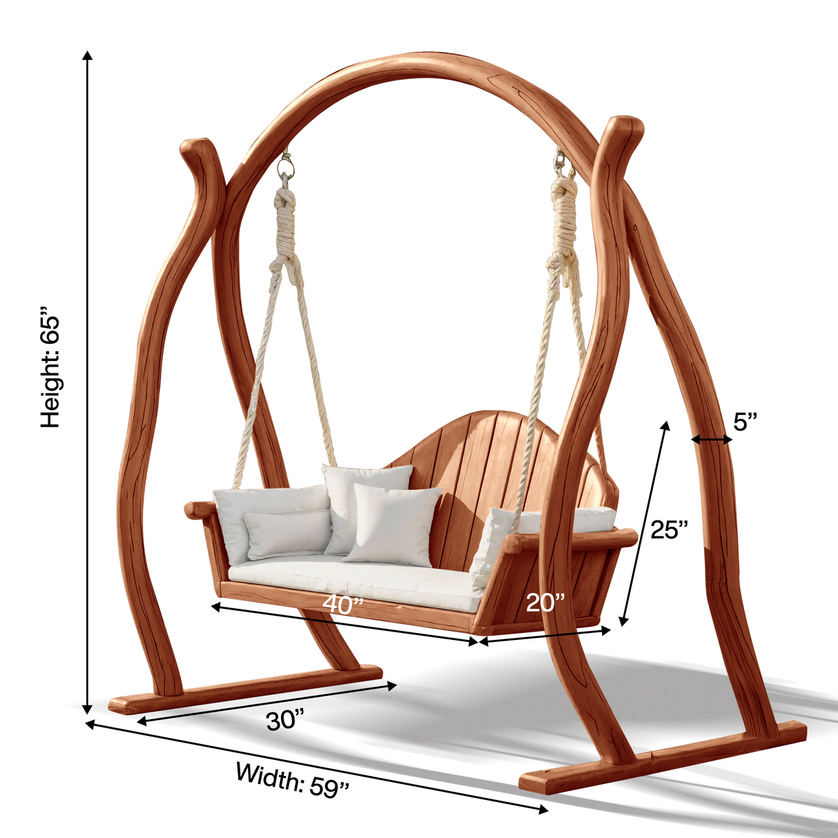Curved Frame Garden Swing Bench For Outdoor Relaxation
