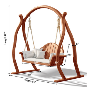 Curved Frame Garden Swing Bench For Outdoor Relaxation