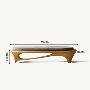 Modern Sculptural Entryway Bench For Living Room