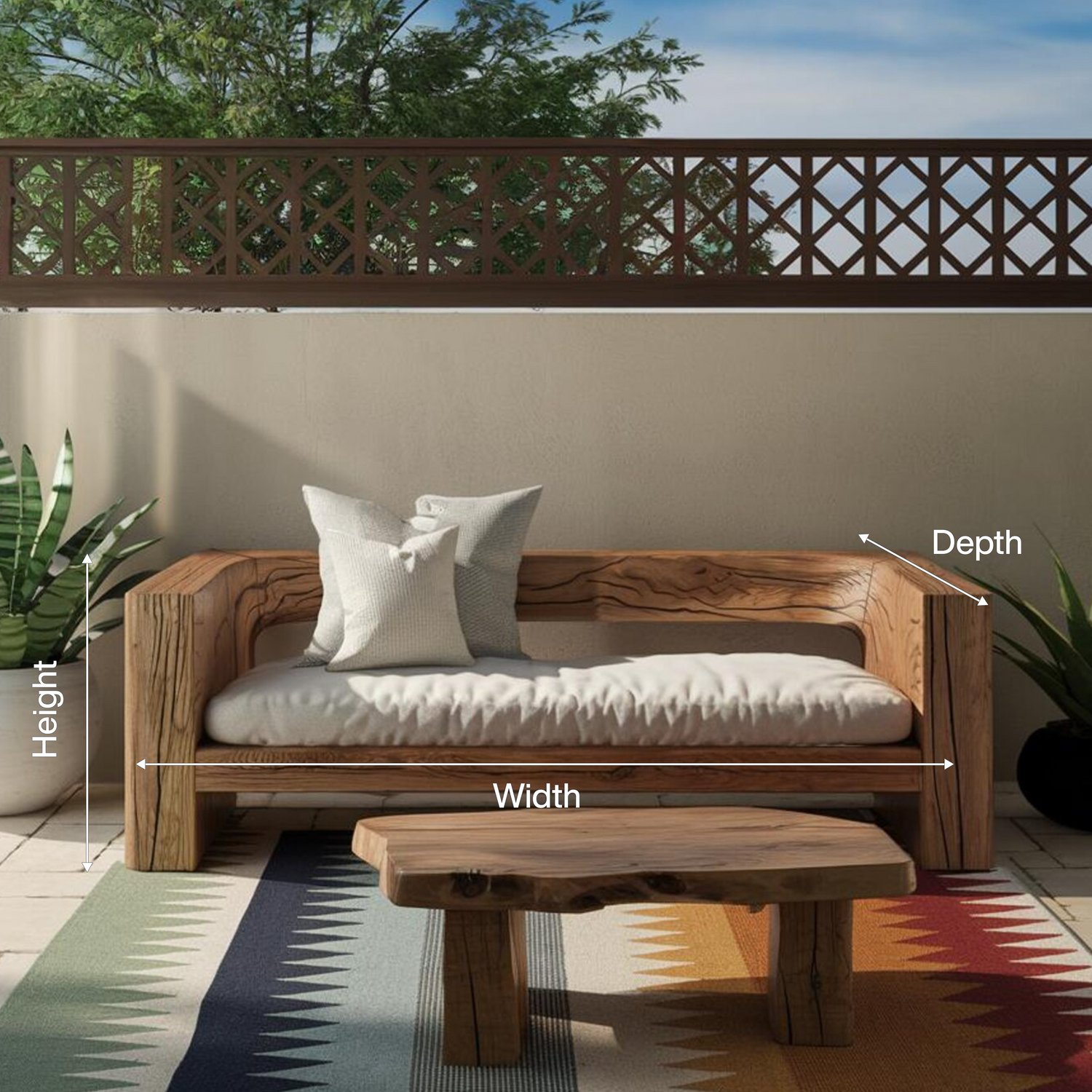 Rustic Outdoor Sofa Set And Coffee Table For Garden