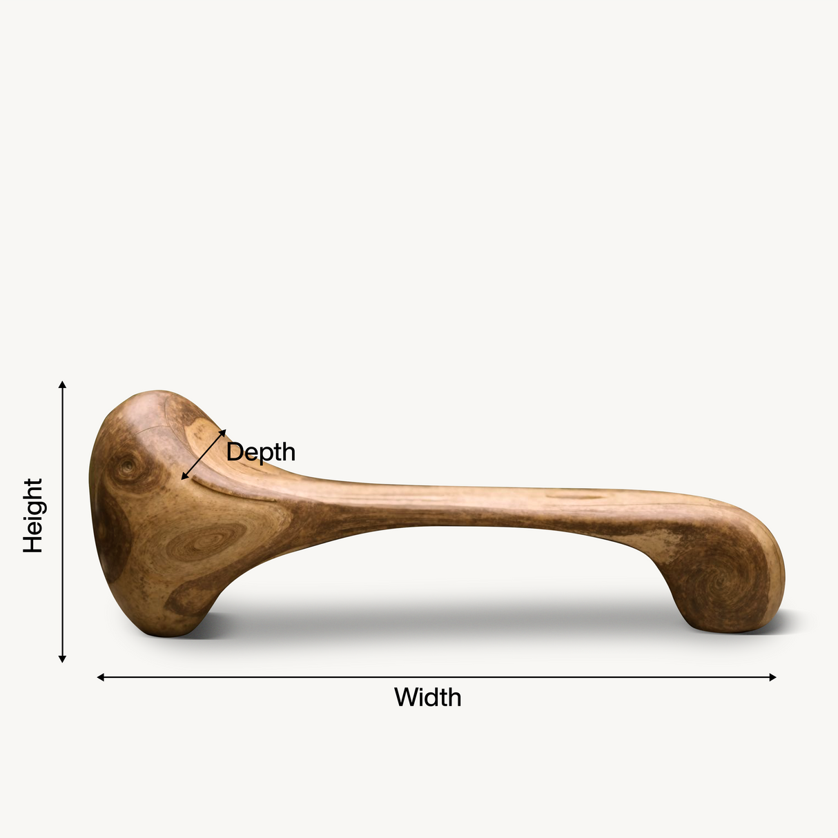 Sculptural Wood Bench For Garden Poolside Or Patio