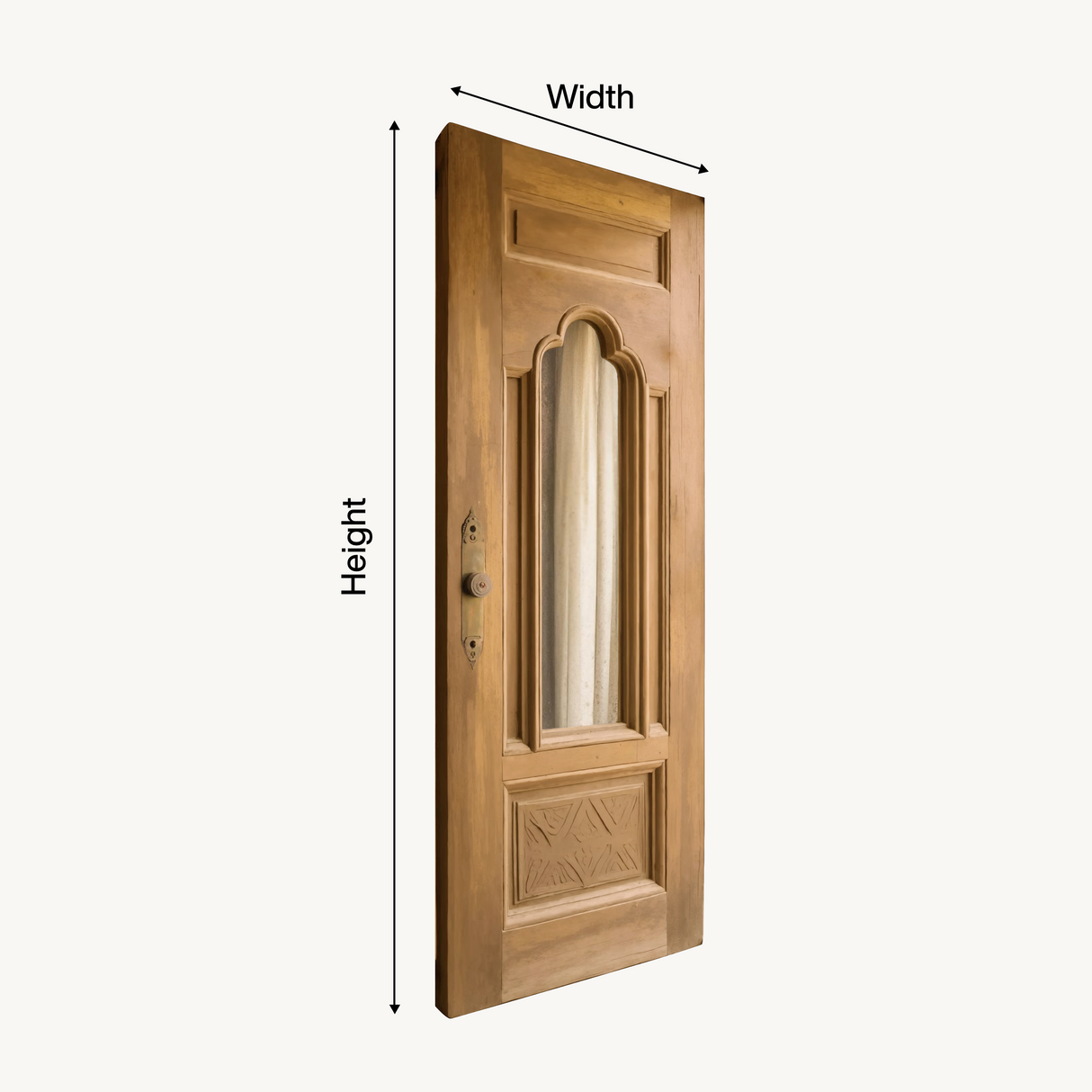 Elegant Vintage Carved Wood Door For Entryway And Living Room