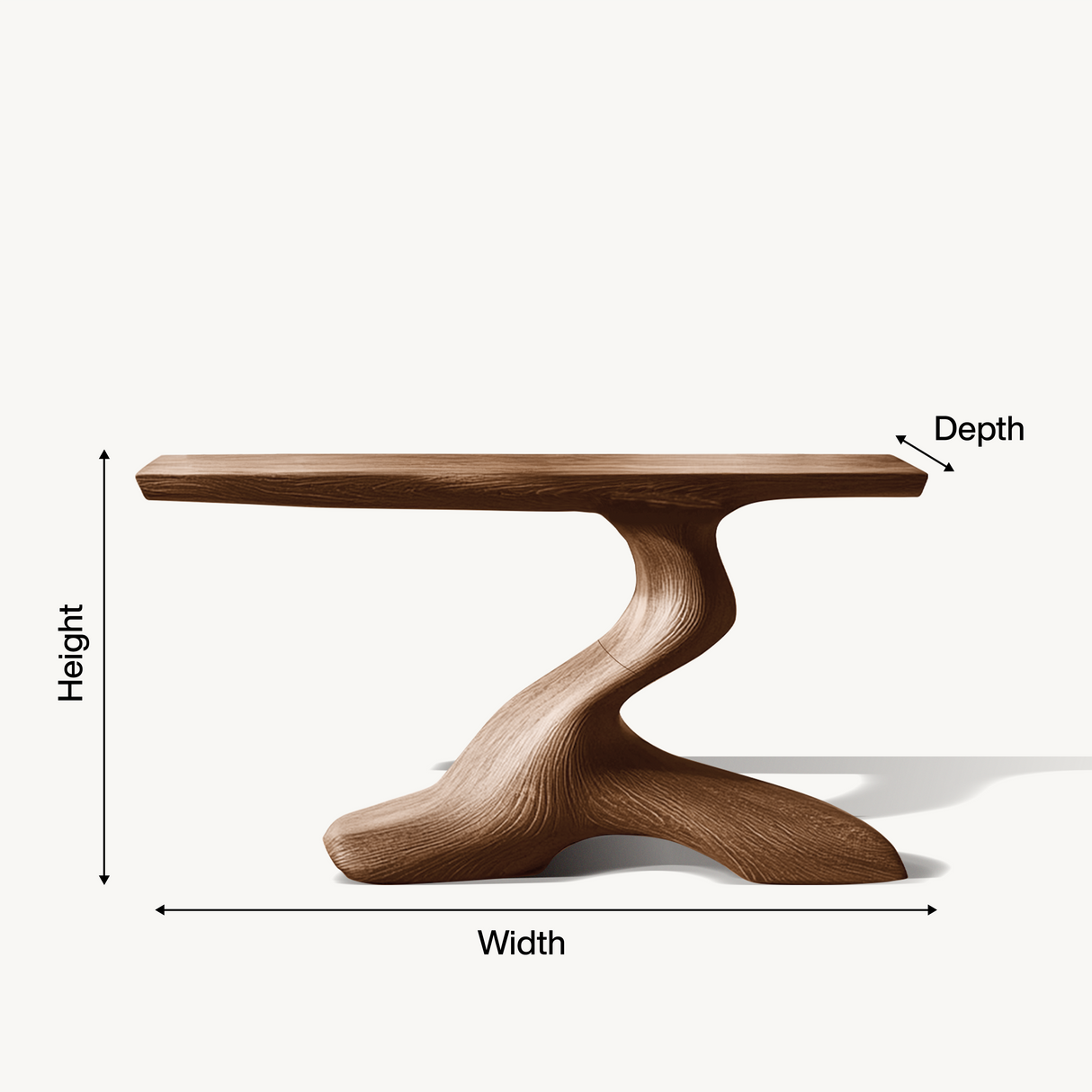 Mid Century Live Edge Desk For Living Room