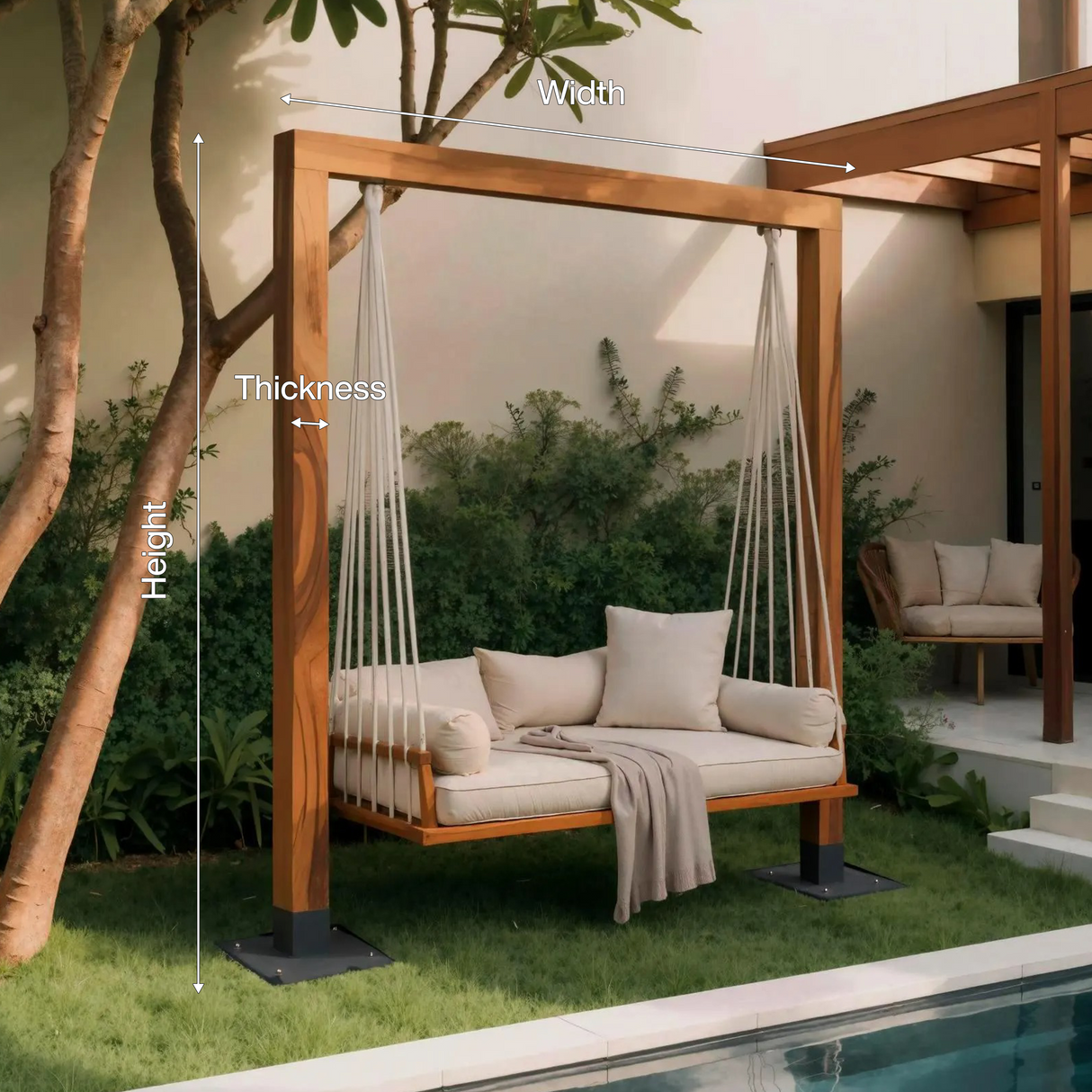 Modern Outdoor Daybed Swing For Poolside Or Garden