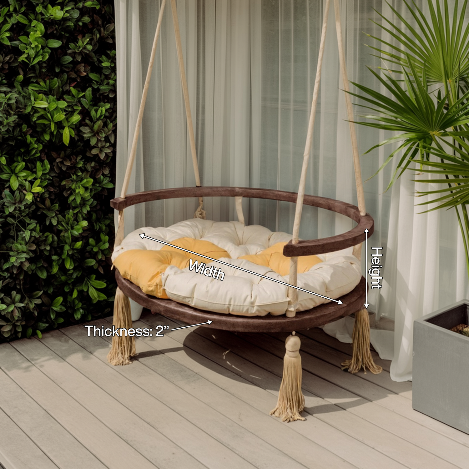 Boho Round Swing Chair For Porch Or Garden