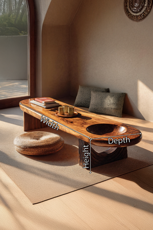 Mid Century Handcrafted Live Edge Coffee Table For Furniture Decor