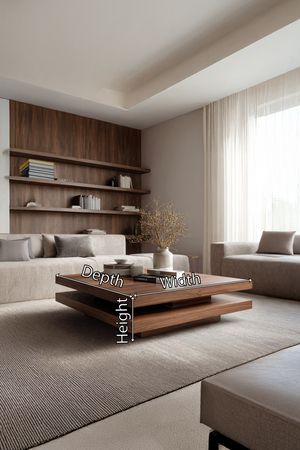 Modern Rustic Wooden Live Edge Coffee Table For Living Room