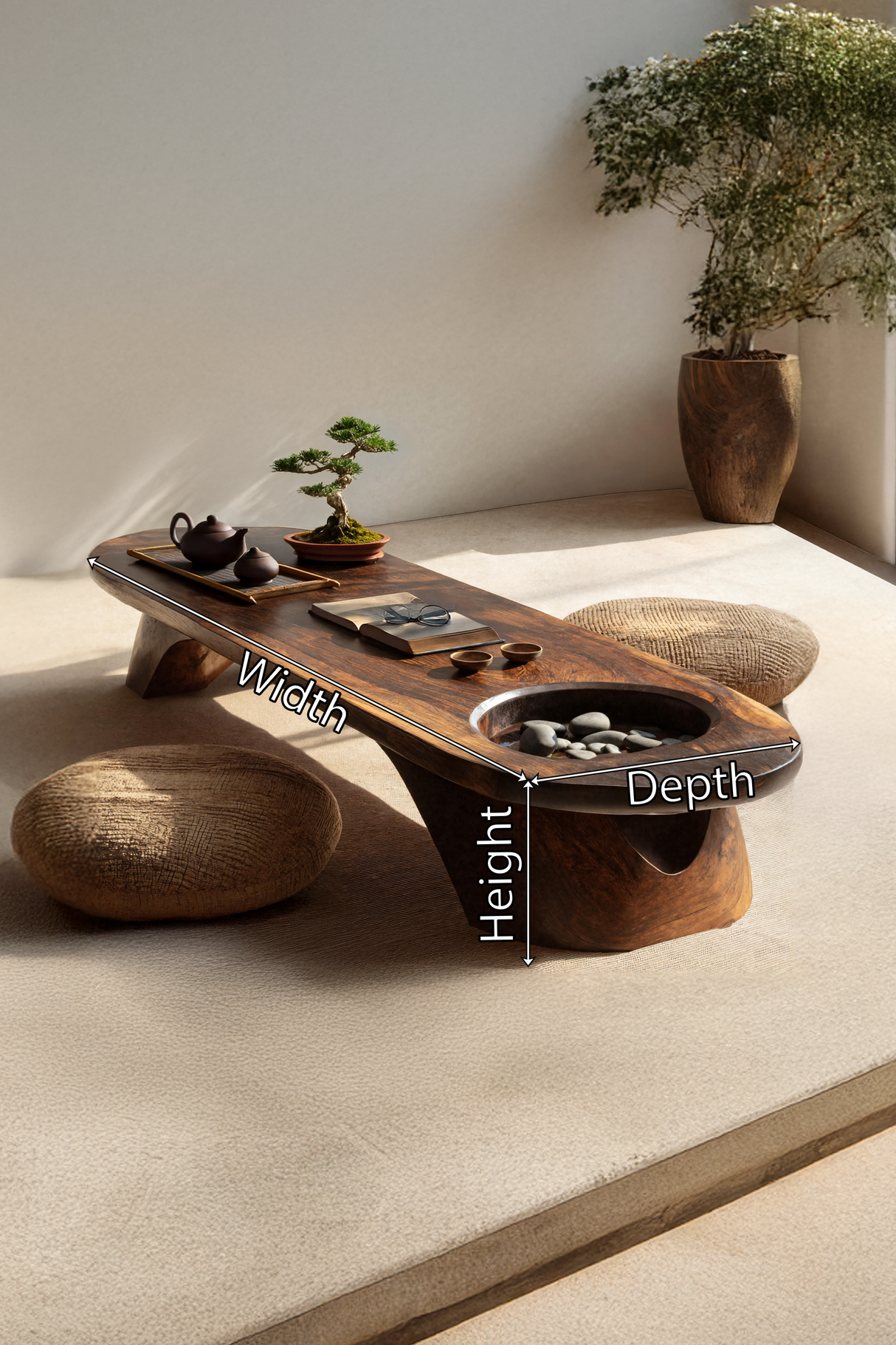 Handcrafted Wooden Live Edge Coffee Table For Living Roomdecor