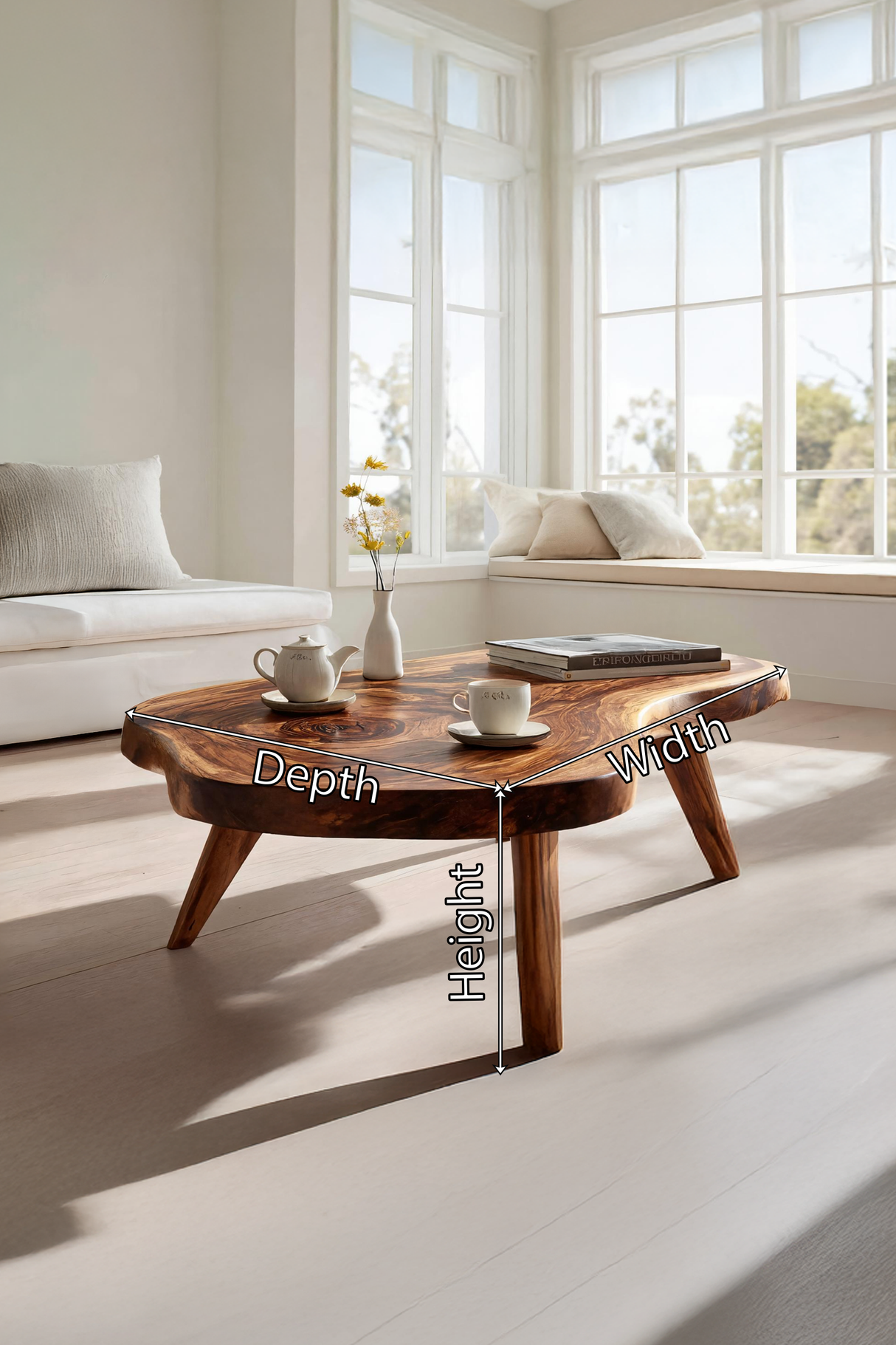 Farmhouse Solid Wood Coffee Table For Living Roomdecor And Home Style