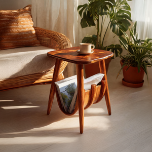 Farmhouse Solid Wood Side Table For Bedroom Decor And Home Style