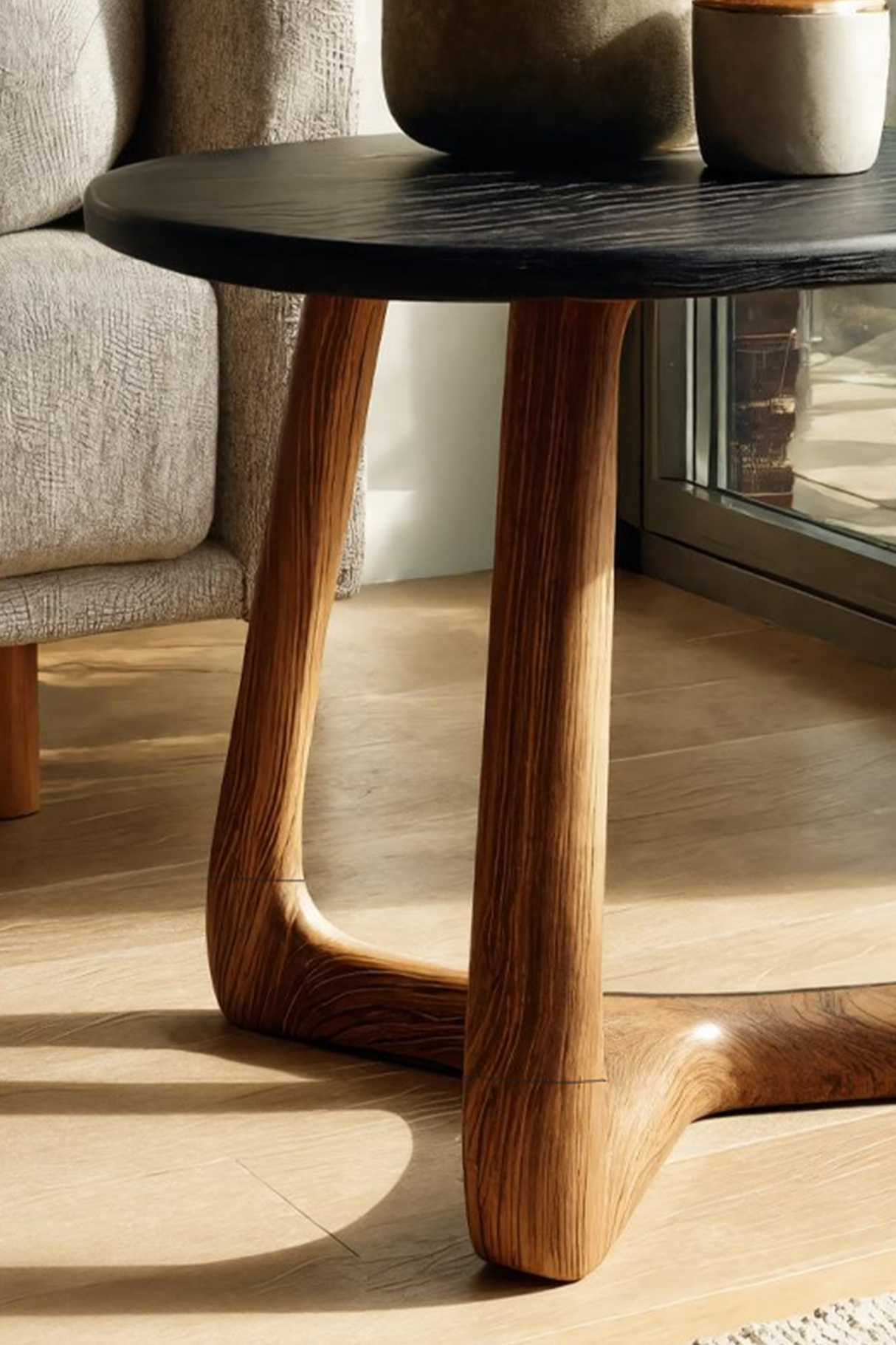 Modern Wooden Side Table For Scandinavian Living Space