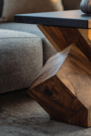 Handcrafted Live Edge Side Table For Warm Living Space