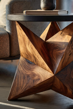 Handcrafted Wooden Side Table For Elegant Furniture Decor