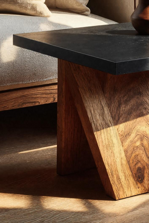 Handcrafted Solid Wood End Table For Minimalist Bedroom