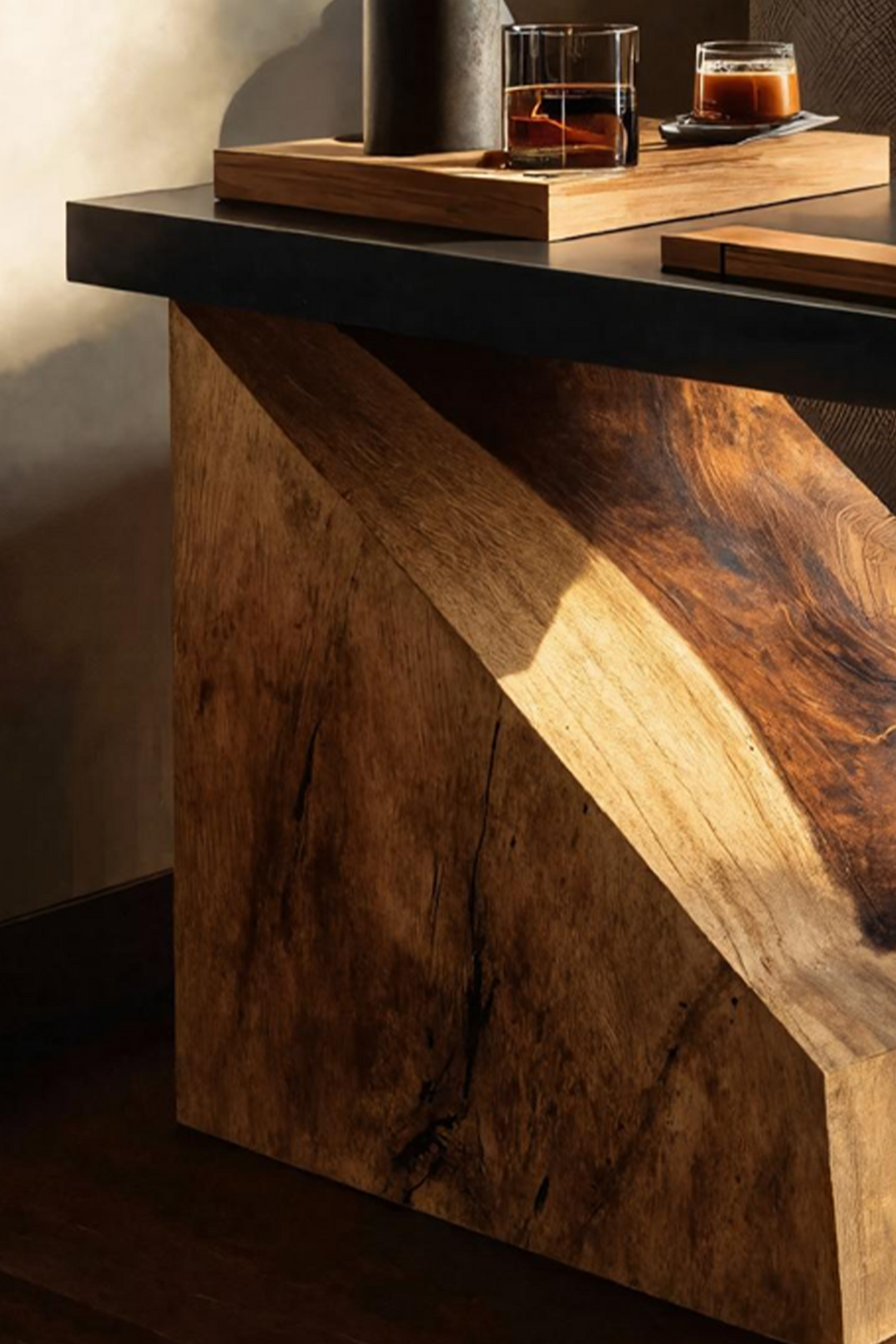 Farmhouse Wooden Side Table For Country Home Design