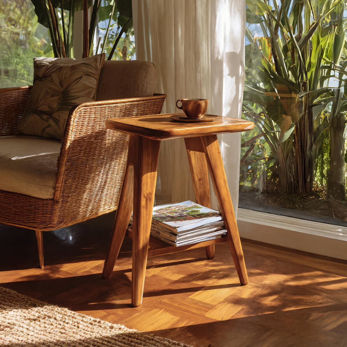 Farmhouse Wooden Side Table For Living Room Furniture Design – ET ...