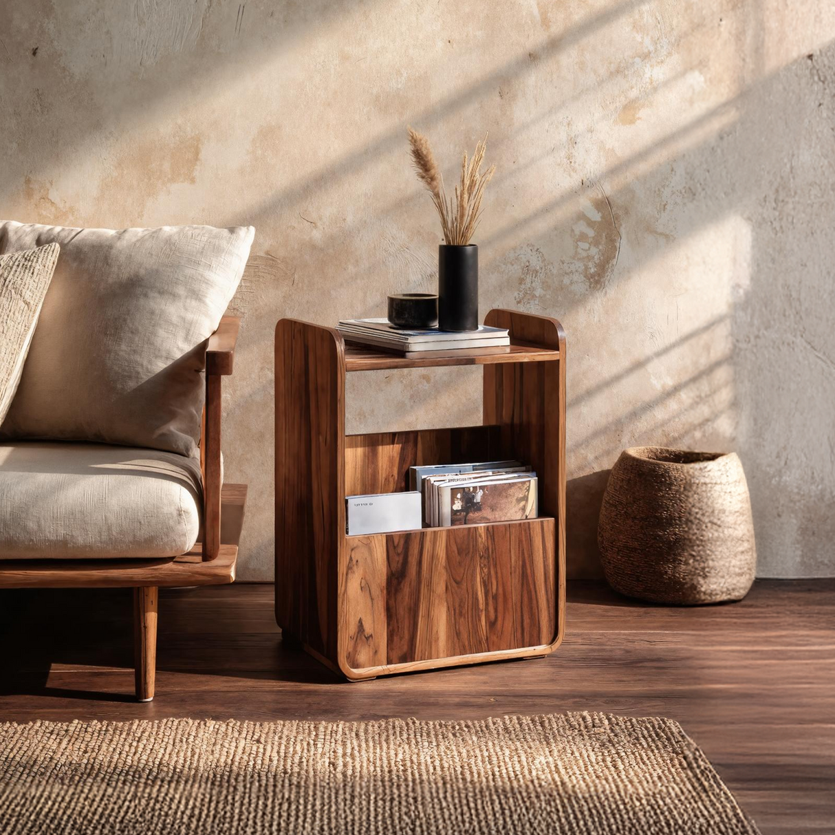 Mid Century Wooden Side Table For Living Room Furniture Decor