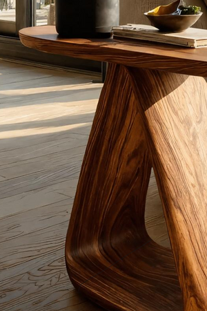 Mid Century Live Edge Side Table For Rustic Home Decor