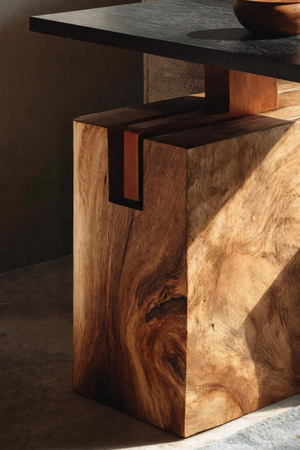 Handcrafted Solid Wood End Table For Coastal Home Style