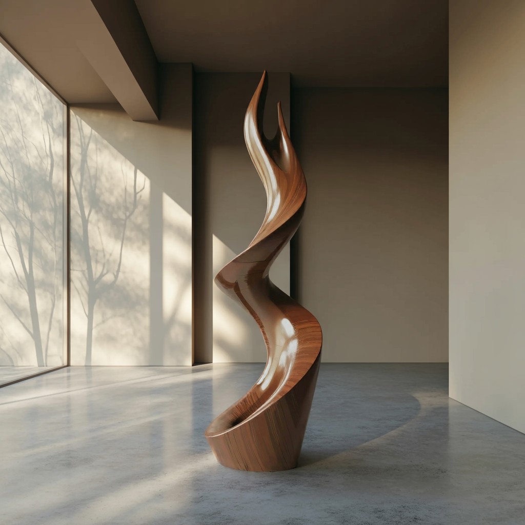 Rustic Large Twisted Spiral Floor Art For Outdoor Garden