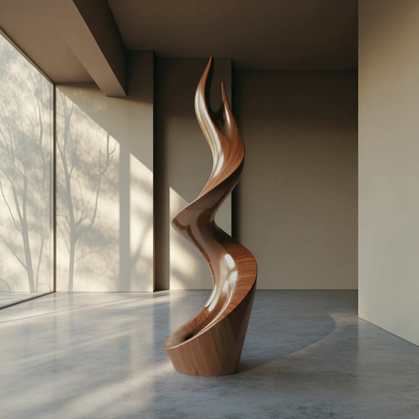 Rustic Large Twisted Spiral Floor Art For Outdoor Garden