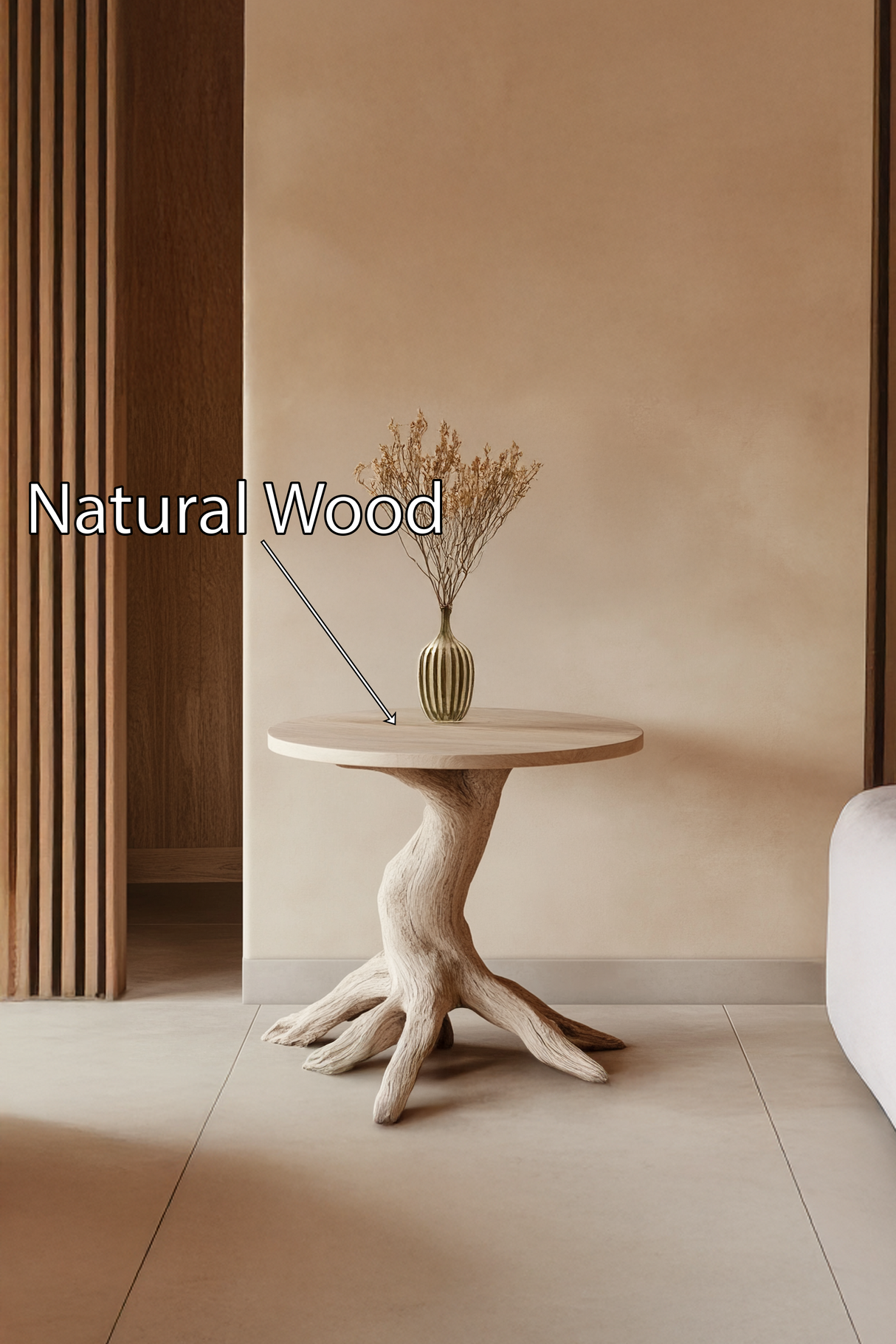 Farmhouse Solid Wood End Table For Living Room Stylish Wall Accent