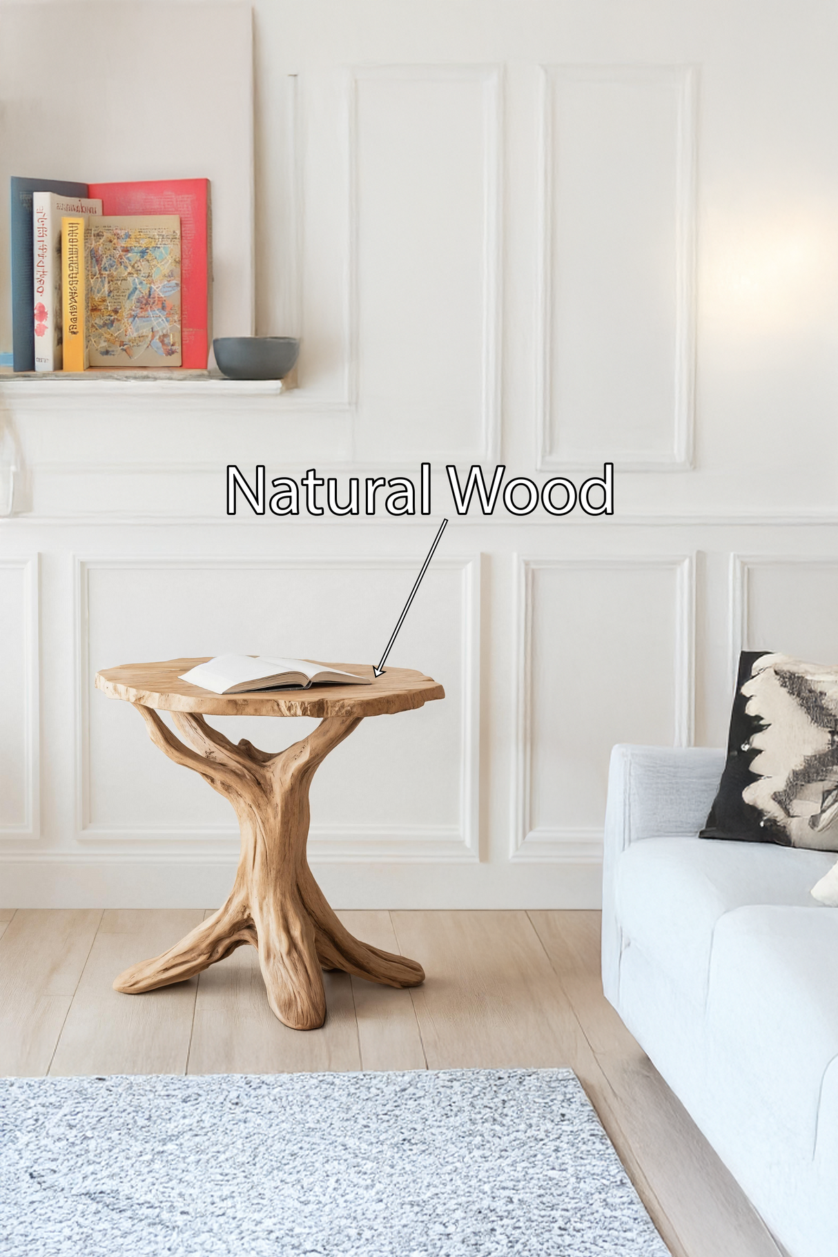 Farmhouse Round End Table For Entryway Design Stylish Furniture Decor