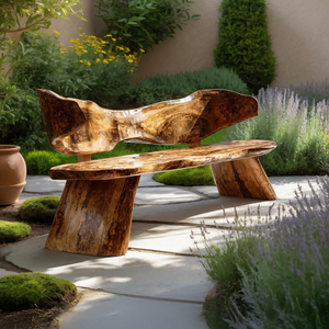 Farmhouse Ergonomic Wood Bench For Backyard Retreat