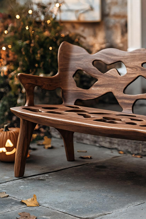 Mid Century Wooden Bench For Living Room Furniture Decor