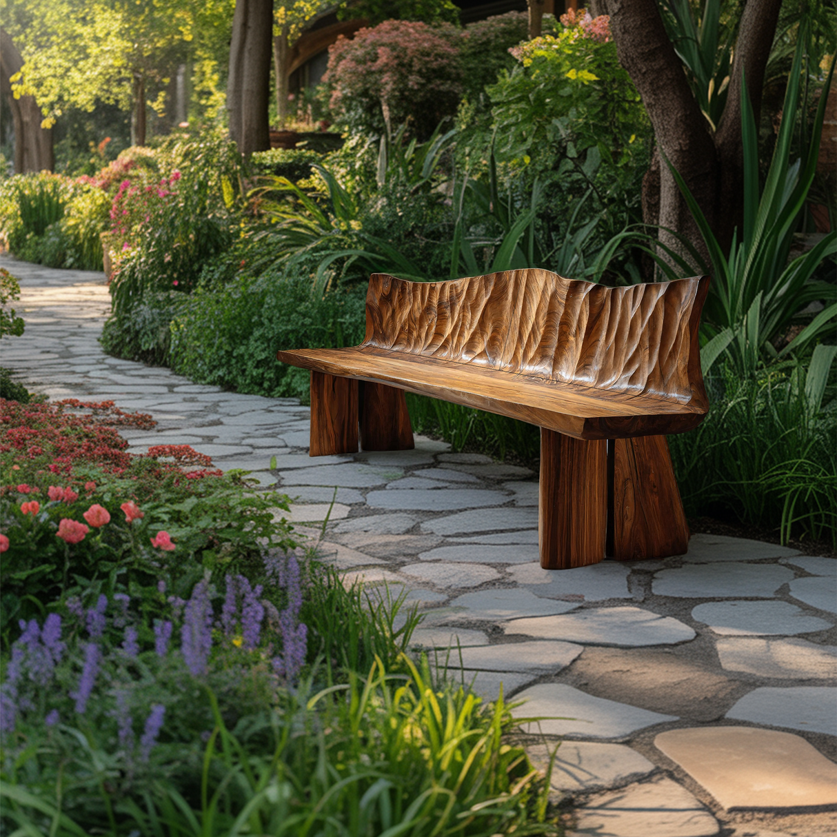 Natural Solid Wood Bench For Entryway And Living Space