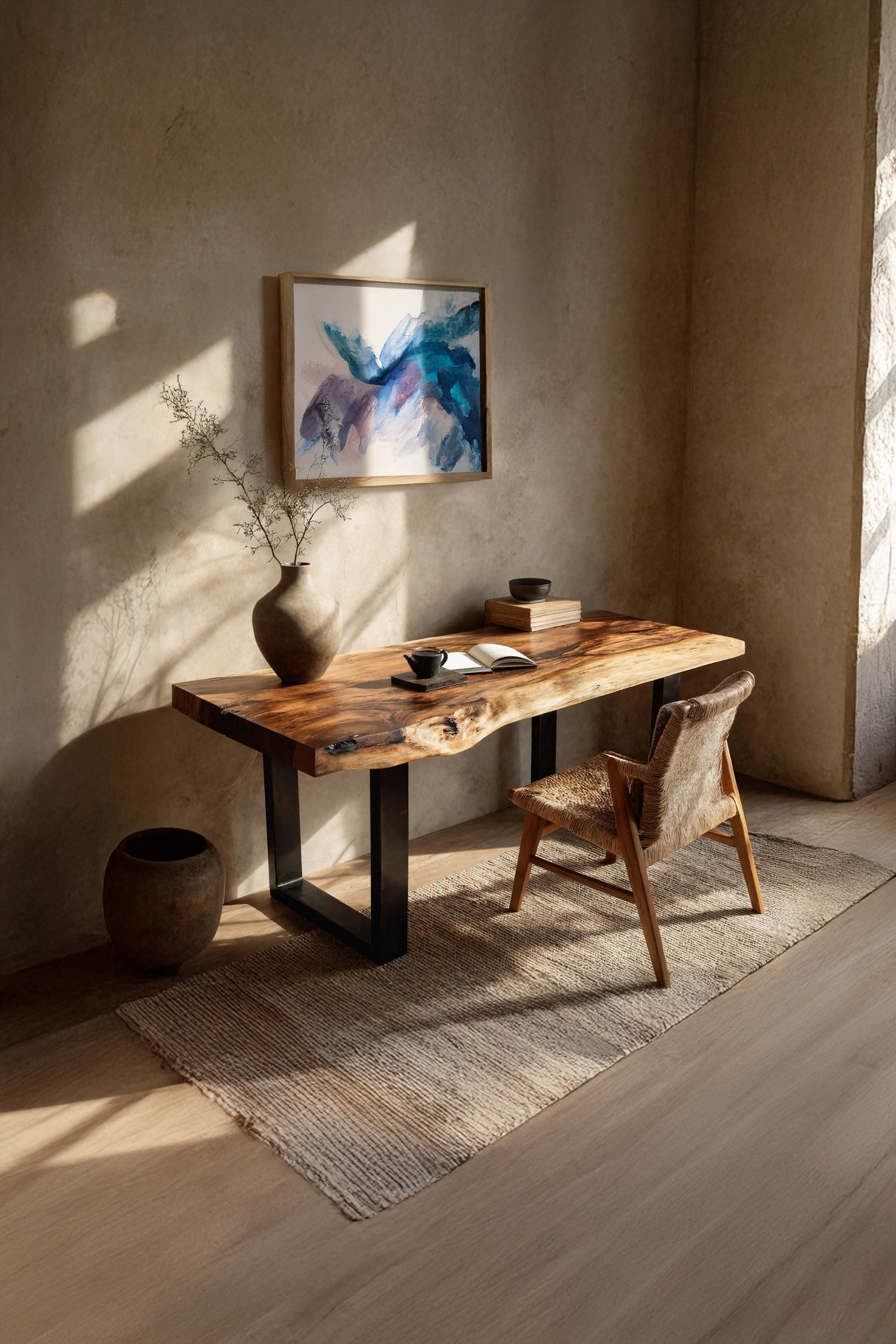 Handcrafted Wooden Tabletop For Modern Bedroom Decor