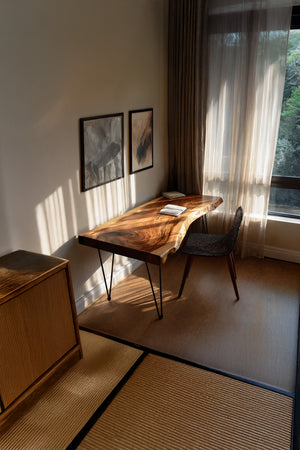 Handcrafted Live Edge Desk For Living Room Style