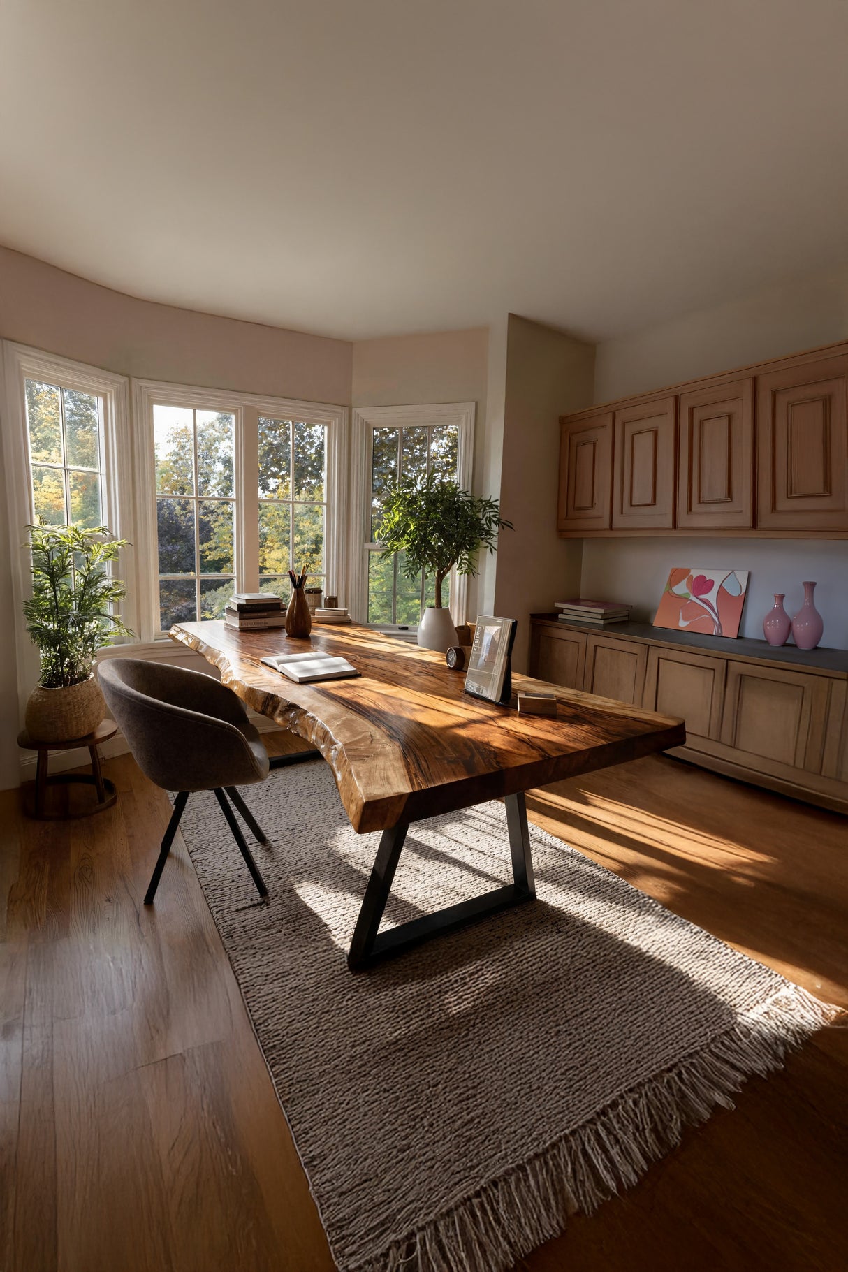 Farmhouse Solid Wood Tabletop For Bedroom Design