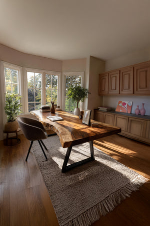 Farmhouse Solid Wood Tabletop For Bedroom Design