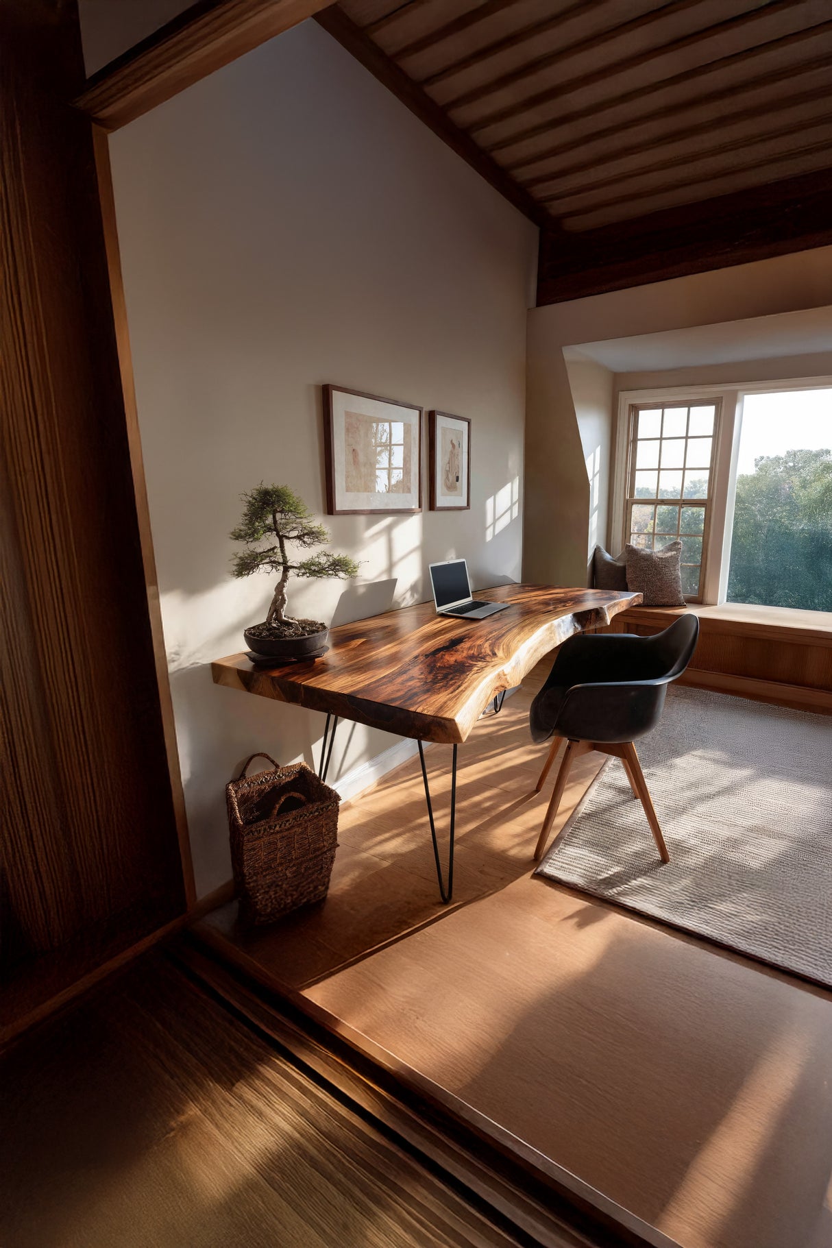 Handcrafted Solid Wood Desk For Bedroom Decor