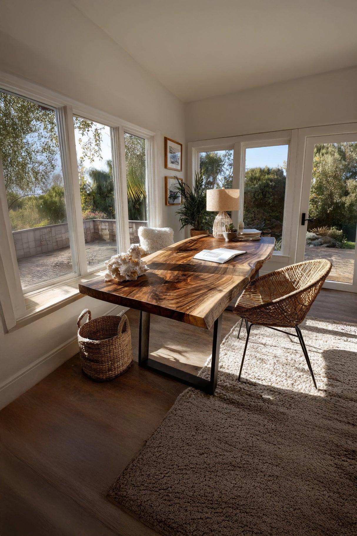 Modern Wooden Live Edge Desk For Bedroom Design