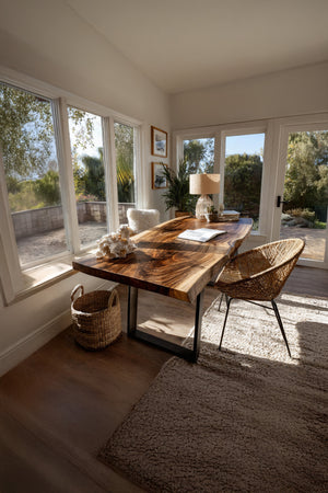 Modern Wooden Live Edge Desk For Bedroom Design