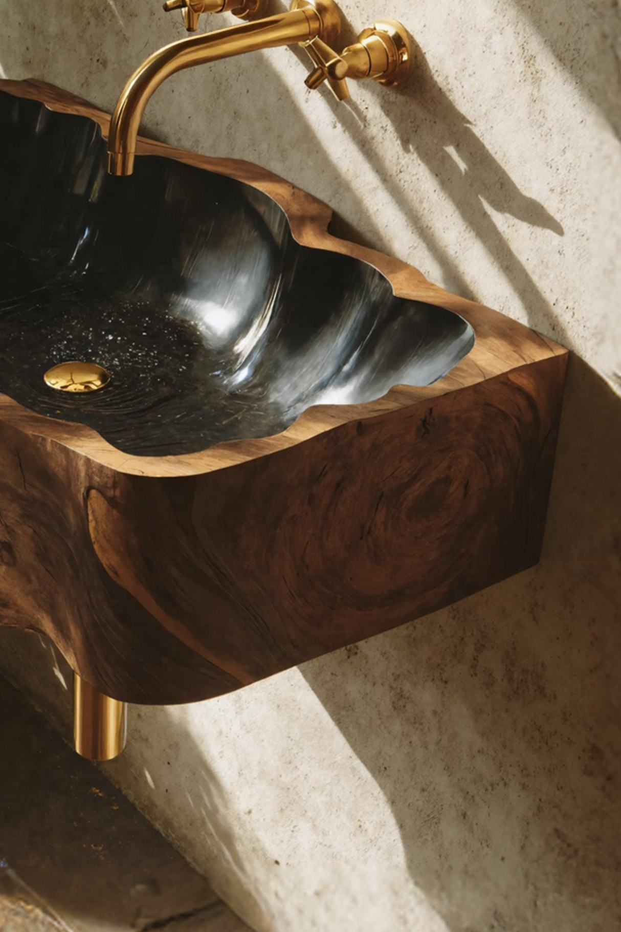 Mid Century Solid Wood Vanity Sink For Bathroom Interior Furniture Decor