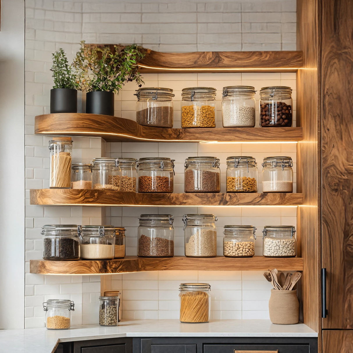 Mid Century Handmade Spice Storage For Kitchen Wall