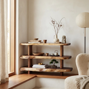 Mid Century Large Display Shelf For Living Room Storage And Decor