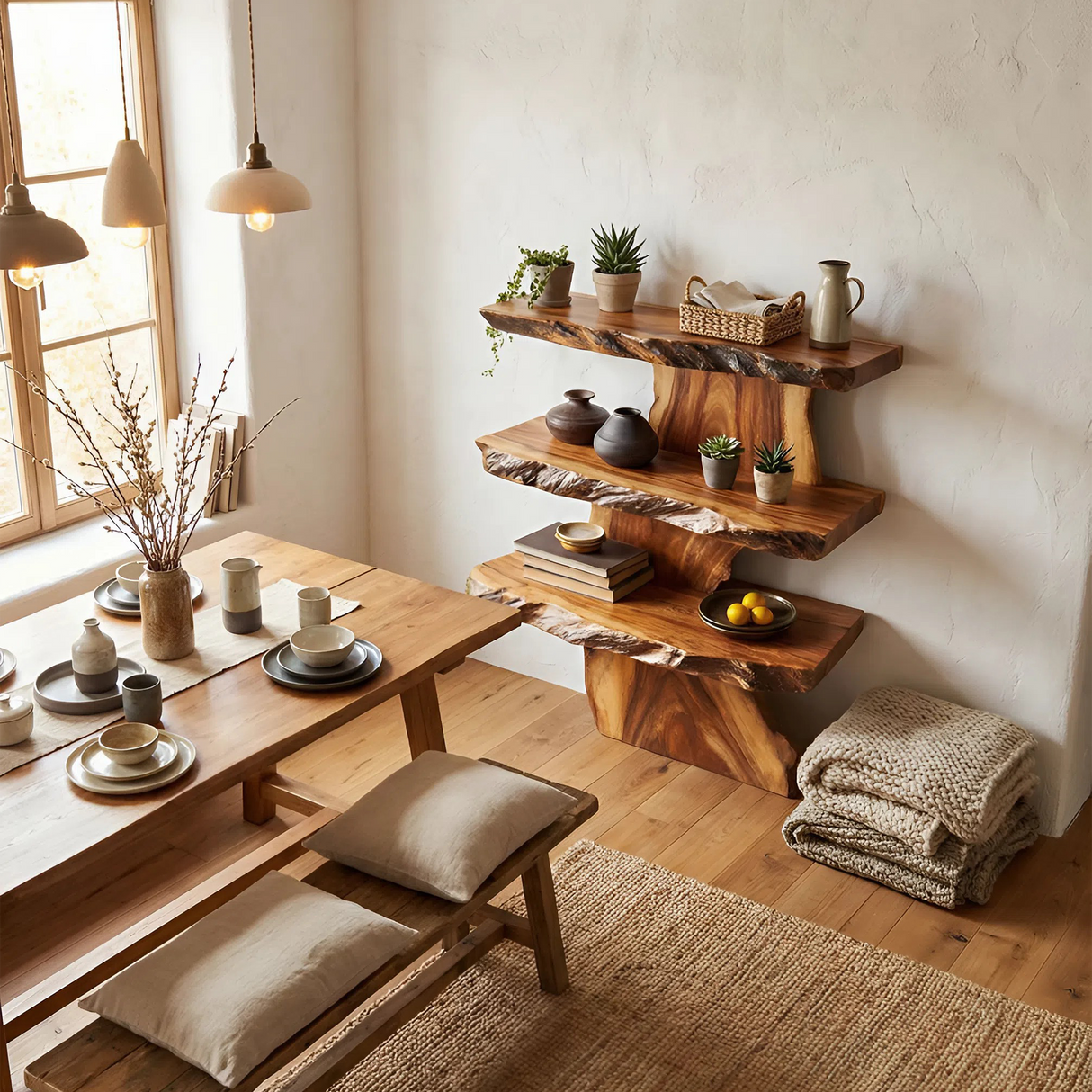 Farmhouse Large Display Shelf For Entryway Storage And Rustic Decor