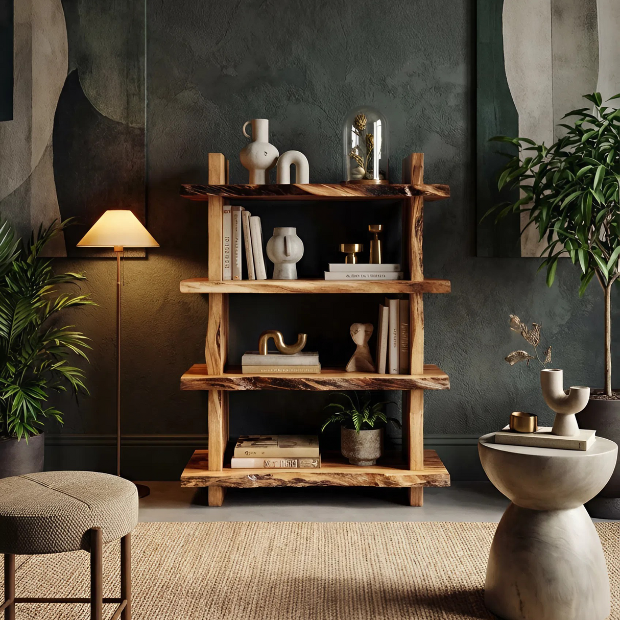 Minimal Wood Bookshelf For Bedroom Storage And Modern Decor