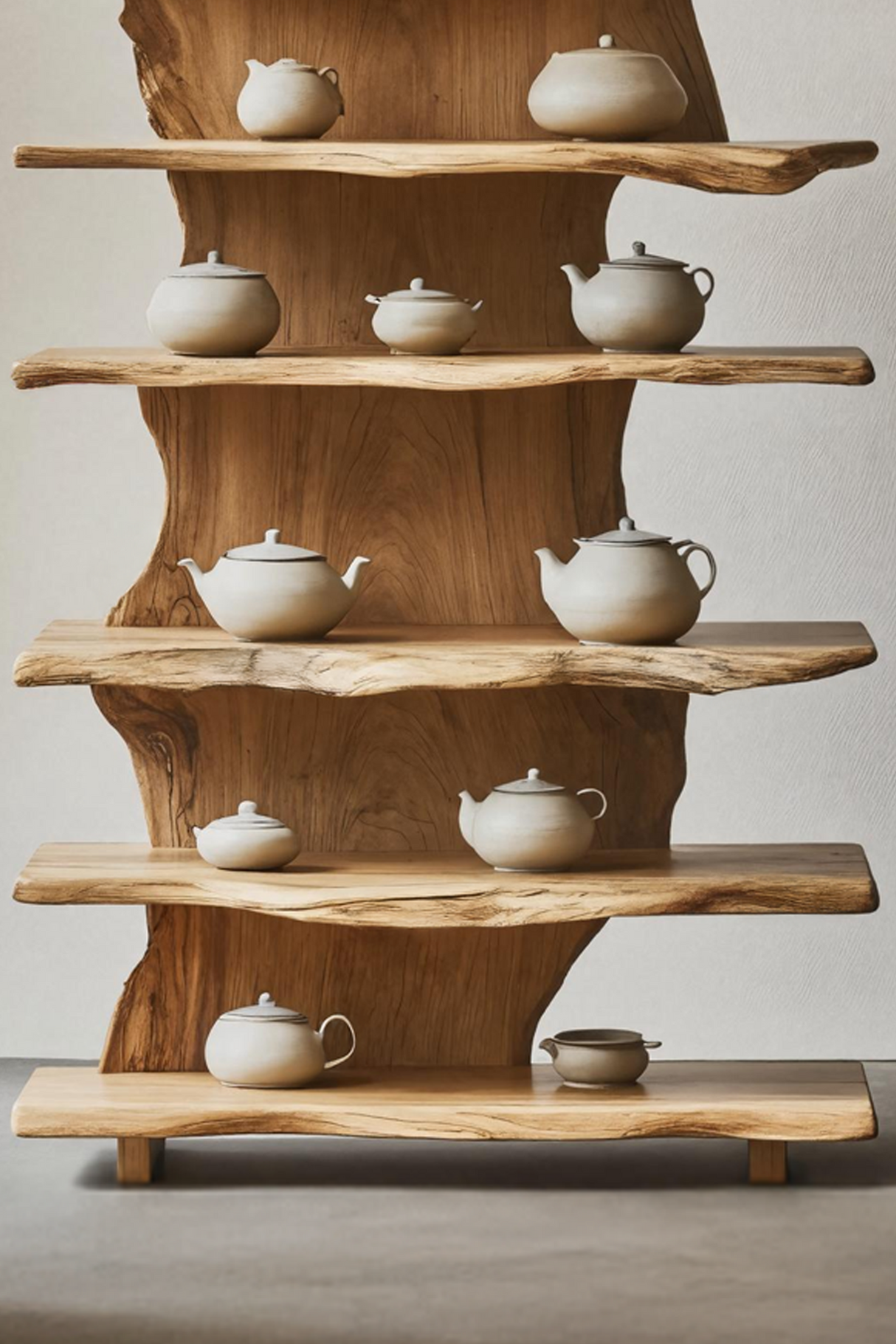 Rustic Solid Wood Standing Shelf For Entryway Design Ideas